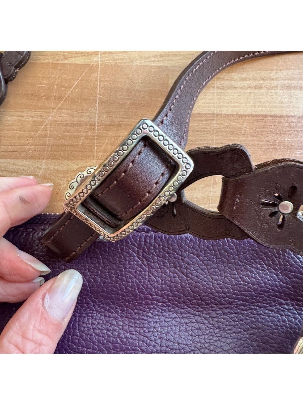 Brighton purple leather crossbody - Picture 12 of 14